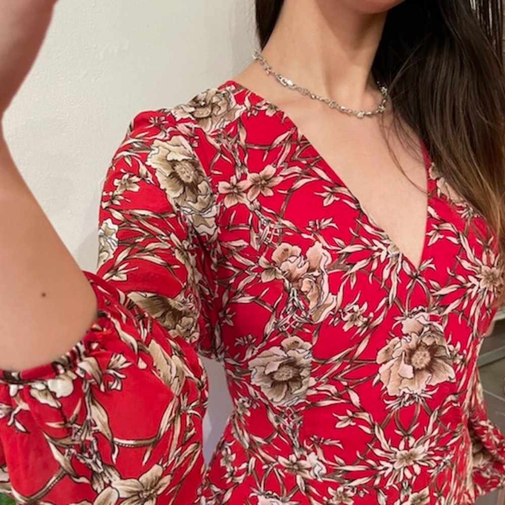 Red floral dress from red dress boutique - Picture 5 of 6